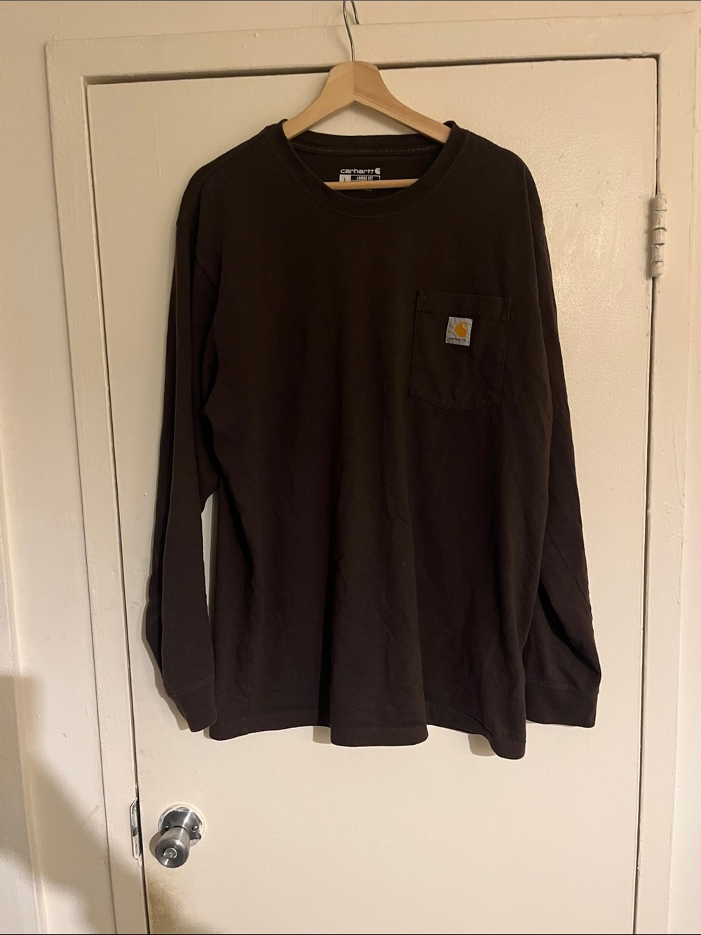 Carhartt Dark Brown Long Sleeve Pocket Tee